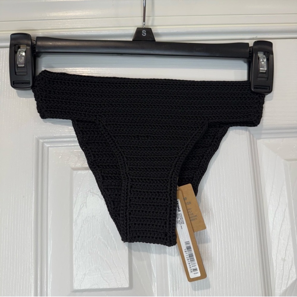 SKIMS Onyx Black Crochet Swim Bottoms Womens XL NWT